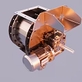 Industrial Mechanical Device With Metal Structure And Electric Motor Gear System