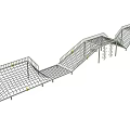 Kindergarten Playground With Net Climbing Structure And Hanging Elements For Kids 3d model