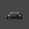 Audi R8 Racing Car Black Body With Red Stripes Brantan Logo Number 07 Sponsor Stickers