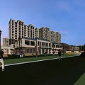 Residential Landscape Featuring High Rise Buildings Ground Floor Commercial Spaces Pedestrians And Green Walkways