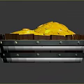 Jewelry Collection Displaying Gold Coins Floating in Yellow Liquid Inside Wooden Barrel with Dollar Signs
