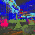 Illuminated Commercial Street with Multi storey Buildings Shops Dining Areas and Green Plants Evening Atmosphere