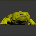 Green Toad 3D Model With Vibrant Green Color Textured Skin And Yellow Eyes