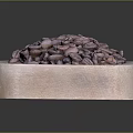Natural Rectangular Wooden Box Filled With Fresh Roasted Coffee Beans 3d model
