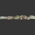 Natural Stone Materials Showcasing Various Colors And Different Shapes On Black Surface 3d model