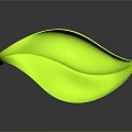 Vibrant Green Leaf Shaped Decorative Ornament with Smooth Glossy Surface for Home Interior