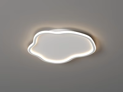 Modern Cloud Shaped White Ceiling Light With Illuminated Edge For Ceiling 3d model