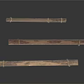 Three Natural Arbor Tree Logs With Wooden Texture Tied By Rope