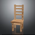Wooden Chair With Simple Design Slatted Back And Solid Wood Seat