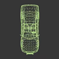 Green And White Striped Police Car With Roof Emergency Lights And Door Badge