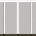 Four Modern White Hinged Doors With Minimalist Design And Silver Handles