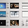 Modern projector screen combination 3d model