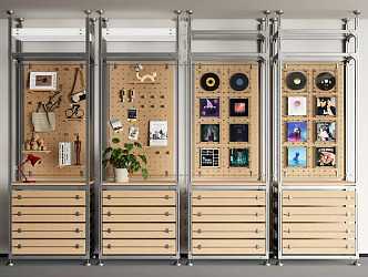 Modern Storage Rack Aluminum Profile Storage Rack Material Display Rack Optical Axis 3d model