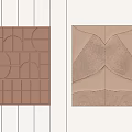 Modern Wall Decor With Geometric Patterns And Textured Beige Brown Designs 3d model