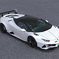 White Super Sports Car with Black Roof and Rear Spoiler Aerodynamic Design