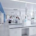 Modern Laboratory Interior Design With Open Layout White Instruments And Glass Partitions 3d model