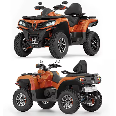 Orange All Terrain Vehicle ATV Front And Rear Views 3d model Orange All Terrain Vehicle ATV Front And Rear Views 3d model