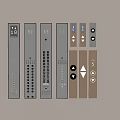 Modern Switch Panels With Digital Display Buttons And Icons In Gray Beige 3d model