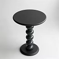 Modern Black Round Coffee Table With Smooth Surface And Stacked Circular Base