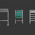 Stainless Steel Mobile Medical Carts With Storage Drawers And Tray Design