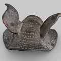 Other Ancient Bronze Artifact With Textured Surface And Wing Like Decorative Structure