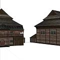 Traditional Rural Self Built House With Wooden Pitched Roof And Balcony