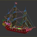 Industrial LOFT Sailboat Armored Ship Carto Ship 3d model