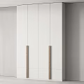 Modern Wooden Wardrobe with Long Vertical Handles Minimalist Interior Design And Sleek Surface