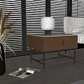 Modern Leather Nightstand With Drawer Metal Legs And Table Lamp In Bedroom