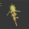 Vibrant Game Movie Character With Teal Hair Star Headdress Purple Dress Golden Accents Dynamic Pose