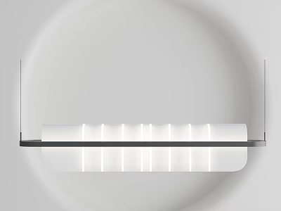 Modern Minimalist Chandelier with Strip Design on White Background and Illuminated Effect 3d model