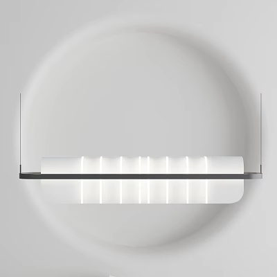 Modern Minimalist Chandelier with Strip Design on White Background and Illuminated Effect 3d model