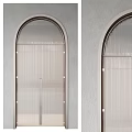 Modern Arched Door Interior Designs With Grid And Vertical Striped Patterns 3d model