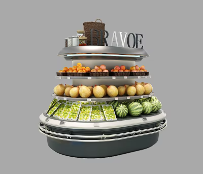 Modern shelf fruit and vegetable Nakajima shelf 3d model