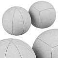 Round Decorative Pillows in White Light Gray Dark Gray and Black with Stitched Details
