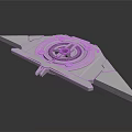 Detailed Silver Metallic Spacecraft Component With Central Structure And Textured Surface