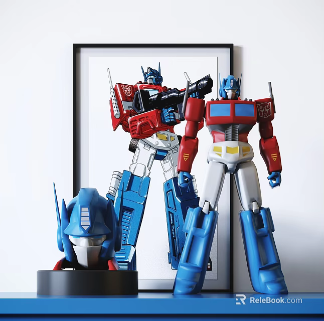 Transformers Optimus Prime Collectible Action Figure Display With Detailed Models 3d model 