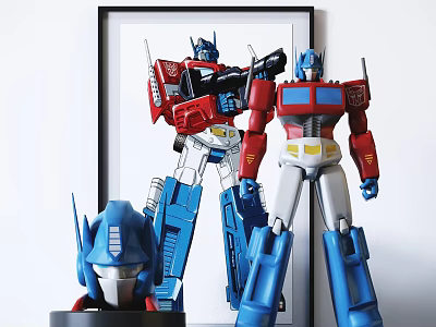 Transformers Optimus Prime Collectible Action Figure Display With Detailed Models 3d model