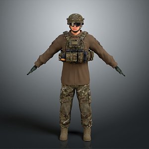 Soldier Mercenary Male Soldier Male Detective Male Detective 3d model