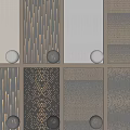 Elegant Modern Wall Panels With Various Textures Patterns And Decorative Spheres 3d model