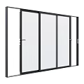 Floor to Ceiling Window with Sliding Design Transparent Glass and Black Metal Frame