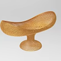 Decorative Golden Curved Ornament Set Featuring Woven Texture And Circular Base 3d model
