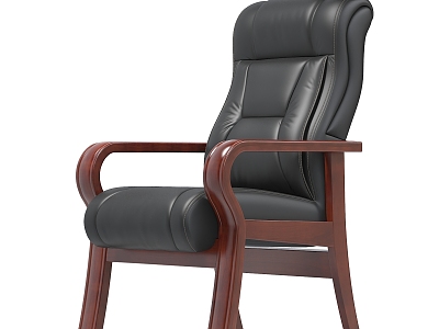 Solid Wood Redwood Office Chair Boss Chair Leather Chair model