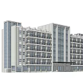 modern office building multi-storey office building 3d model