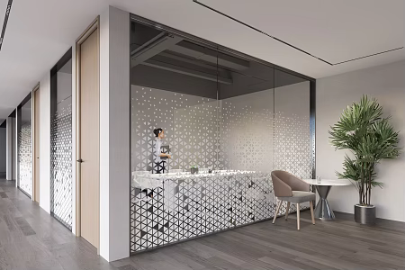 Negotiation Room Reception Area Waiting Area Office Glass Film 3d model