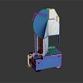 Blue Mobile Industrial Cutting Machine With Circular Saw And Wheels