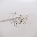 Electric Toy Airplane Model With Silver White Metal Parts Perforated Sheets And Bolt Connection