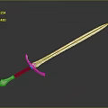 Silver Blade Sword With Blue Hilt And Metallic Accents On Dark Background