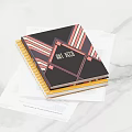 Stylish Notebook Cover Design With HOT IDEAS Text And Striped Decoration On Marble Background