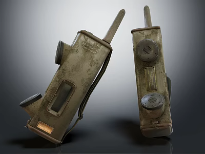 Vintage Rusty Communication Device With Antenna And Worn Surface Design 3d model